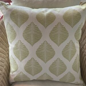 D.V. Kap Elegant 18x18 Green Embroidered Accent Pillow